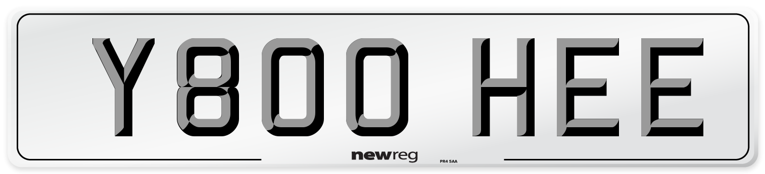Y800 HEE Number Plate from New Reg